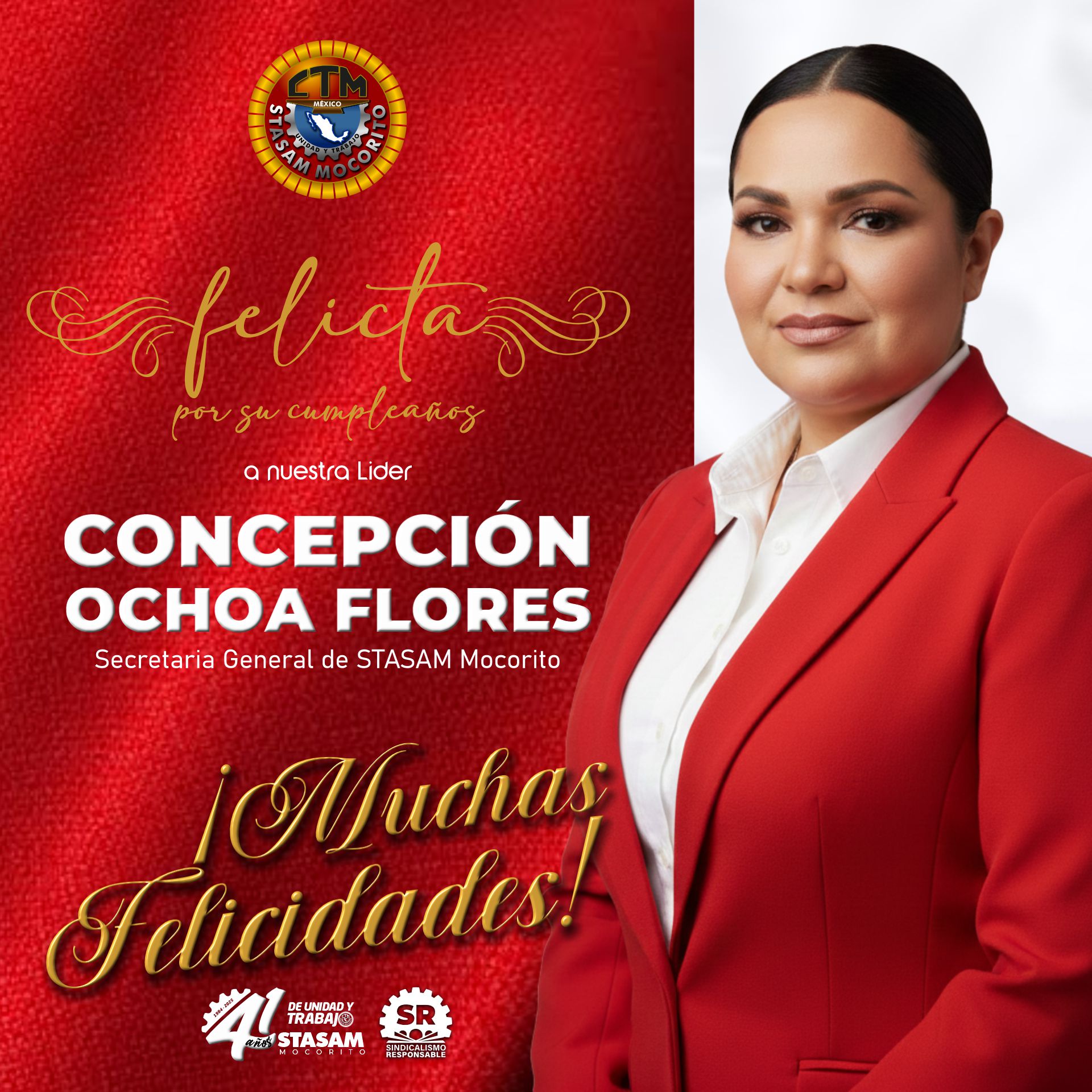 STASAM Mocorito felicita a la Lic. Conchita Ochoa